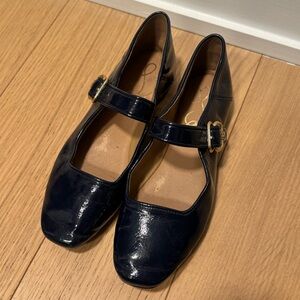 Sam Edelman Michaela Navy Blue Patent Leather Mary Jane Flat
